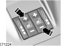 Регулировка обогрева сидений производится с помощью клавиш, расположенных на центральной