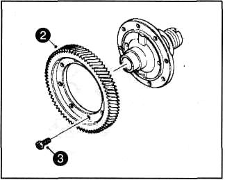 2. Установить ведомое колесо главной передачи так, чтобы фаска была на правлена