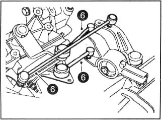 6. Отсоединить штоки переключения передач от коробки передач.