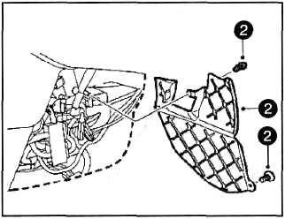 2. Снять правую и левую панели обли цовки отопителя (прикреплена одним винтом