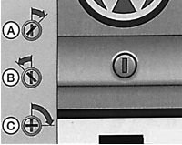 Положение А: двери и крышка багажника (задняя дверь) заблокированы. На автомобилях