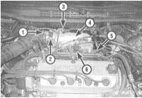 Расположение компонентов системы питания в двигательном отсеке 4-цилиндровых