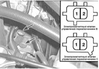 4. Рассоедините 2-контактные электрические разъемы электромагнитных клапанов