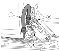 Дополнительный топливоподкачивающий насос в двигателе DuraTorg-DI 85 кВт: 1 — Топливопровод