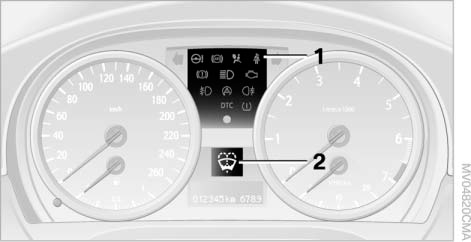 Контрольные и сигнальные лампы загорают ся отдельно и в различных комбинациях