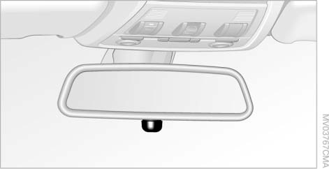 ► Контрольная лампа под зеркалом задне го вида в салоне мигает в режиме редких