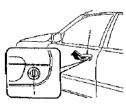 Освещение дверного замка (дверь водителя) 1 - Замок 2 - Ручка