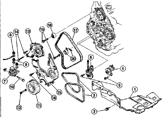 Элементы зубчатого ременного приводадвигатель мощностью 55 кВт/75 л.с.)