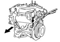 Положение номера двигателя.