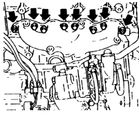 Расположение болтов и гаек крепления выпускного коллектора