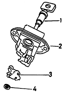 Элементы цилиндра замка крышки багажника / задней двери 1 – цилиндр замка;