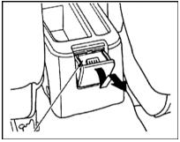 Задняя пепельница встроена в заднюю часть центральной консоли. Для открывания