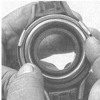 1. Удерживая подшипник за наружную обойму, прижмите внутреннюю и повращайте ее.