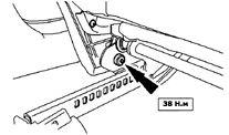 Демонтаж снизу сиденья крепления ремня (при монтаже затягивать с моментом 38